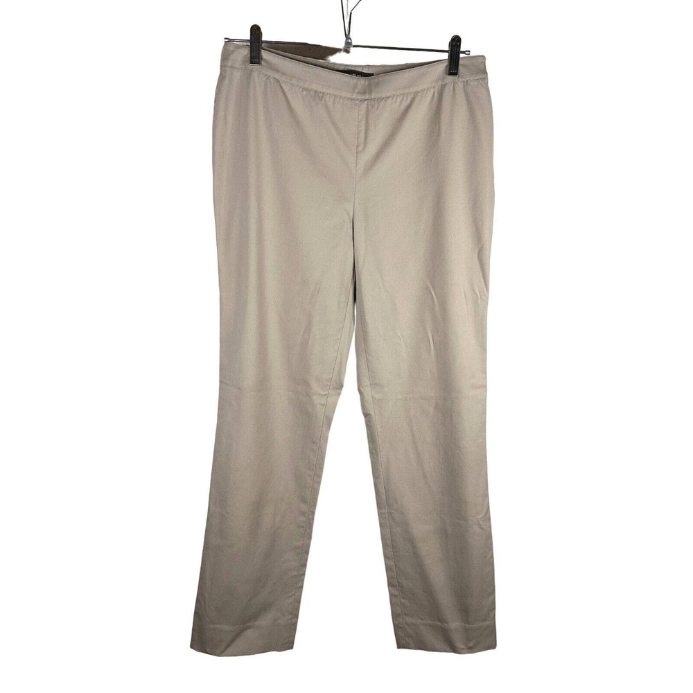 LAFAYETTE 148 Size 6 Bleecker Khaki Cotton Stretch Side Zip Pants Trousers Full